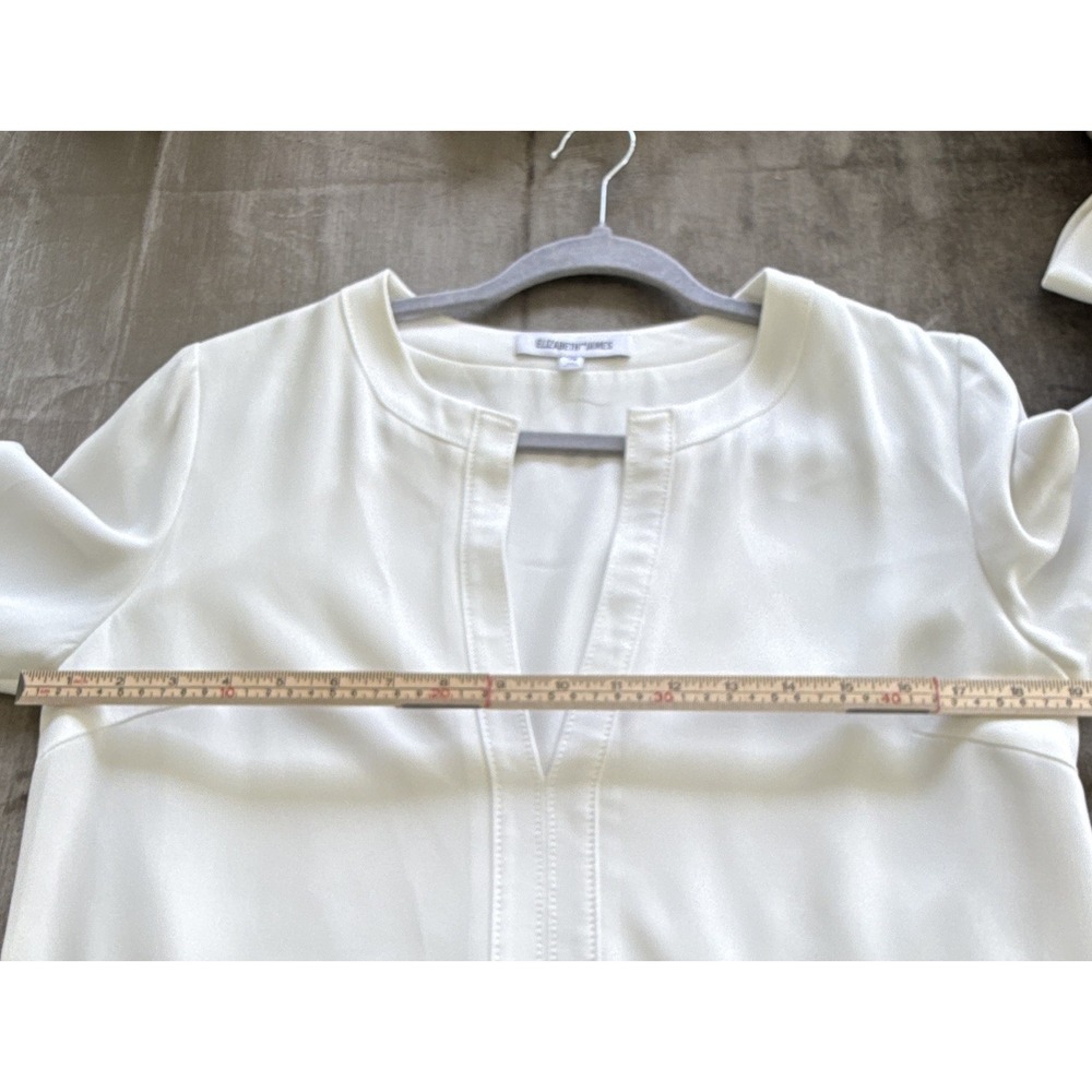 Elizabeth and James White V-Neck Long Sleeve Peplum Mini Dress, Size 10 - Picture 11 of 11